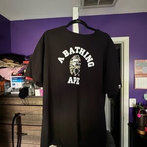 Bape Black T-Shirt with Camo Logo